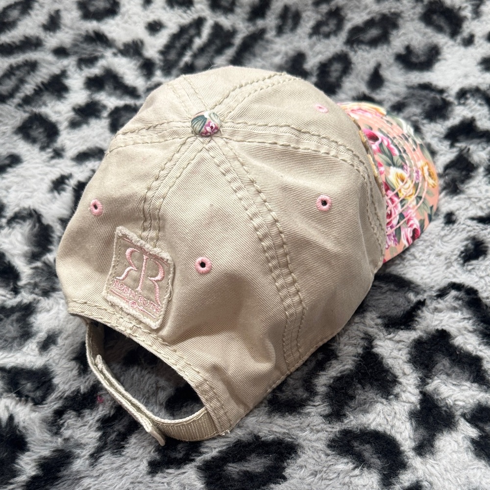 Robin Ruth Tan and Pink Floral Barcelona Cap - Picture 3 of 5